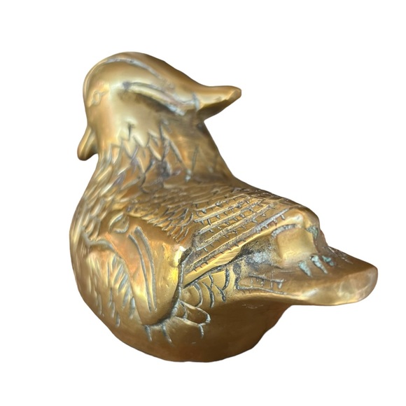 Vintage Brass Mid Century Dove/Pheasant/ Bird Figure Paper Weight 5.5” - Picture 8 of 12